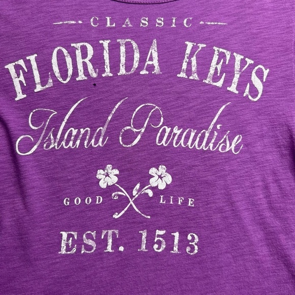Florida Keys Womens Bamboo Purple Key West Short Sleeve T-Shirt Size M - Picture 2 of 7